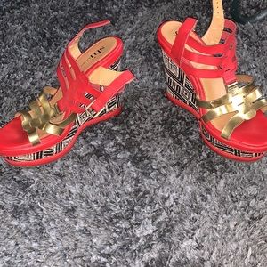 Red Wedge Shoes